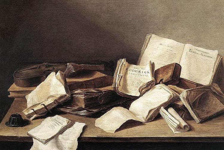 Jan Davidz de Heem Still Life of Books oil painting image